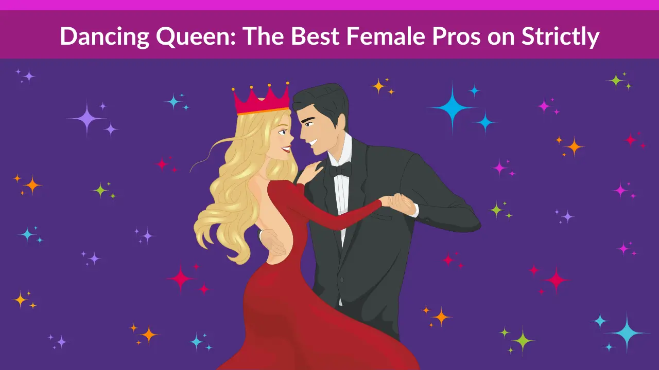 Graphic: Woman wearing crown dancing with man